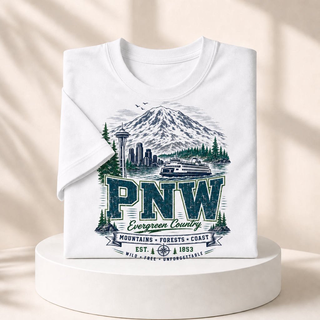 Shirts product photo with a printed design